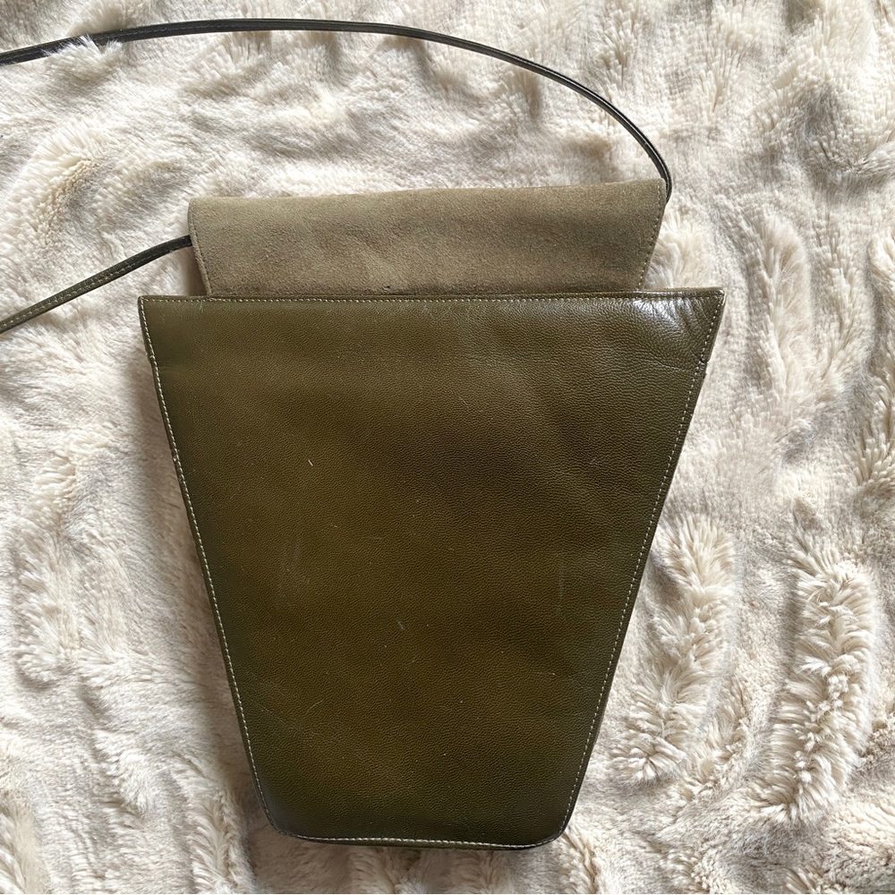 SOLD Charles Jourdan 80s does 20s Deco Vintage Suede Leather Purse Shoulder Bag - Picture 2 of 10